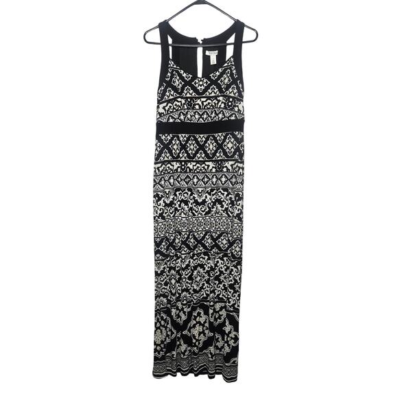 White House Black Market Damask Floral Geometric Mixed Print Maxi Dress Small - Picture 1 of 12